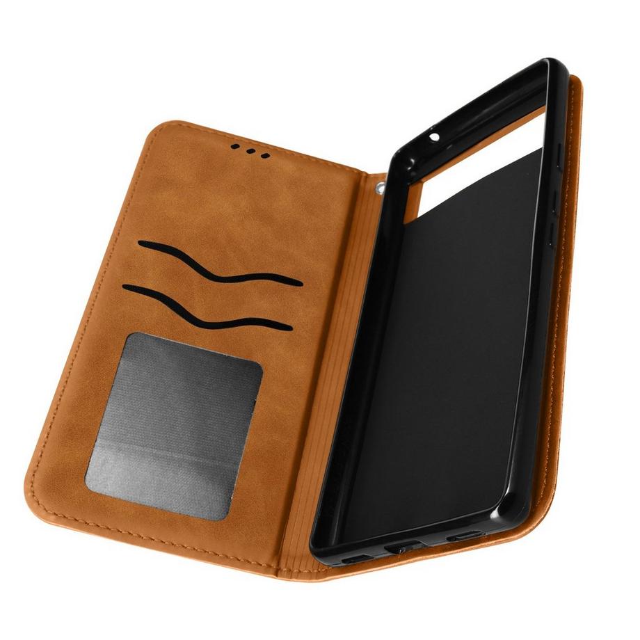 Avizar  Étui Google Pixel 6a Portefeuille Camel 