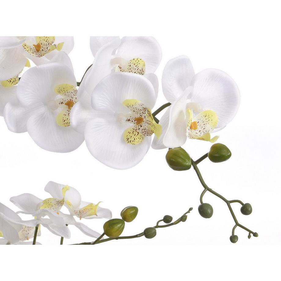 Vente-unique Plante artificielle orchidée avec pot en ciment - H.65 x L.54 cm-  Blanc -TARA  
