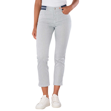 Cici Jeans Slim Fit Crop Slit Sporty Light Stripe