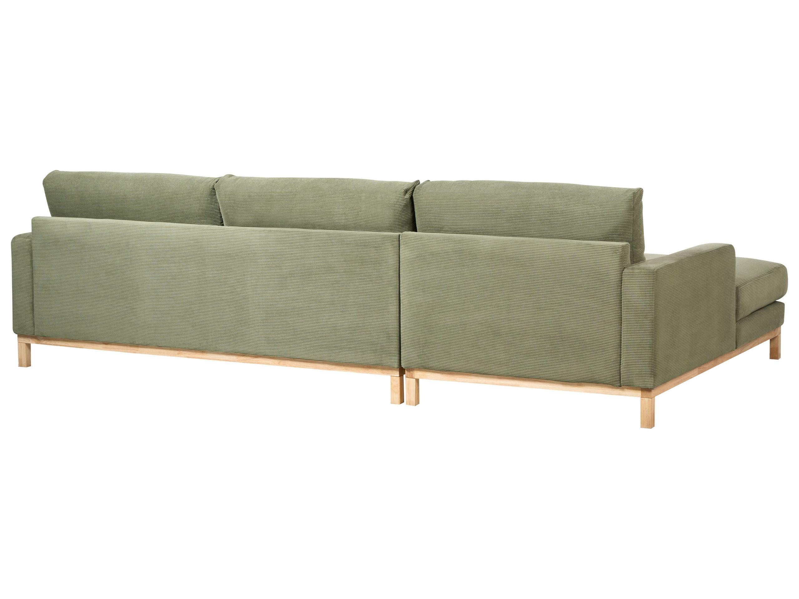 Beliani Canapé d'angle côté droit en Velours côtelé Moderne SIGGARD  