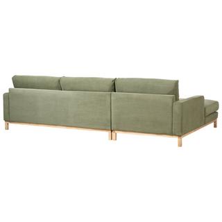 Beliani Canapé d'angle côté droit en Velours côtelé Moderne SIGGARD  