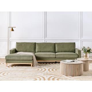 Beliani Canapé d'angle côté droit en Velours côtelé Moderne SIGGARD  