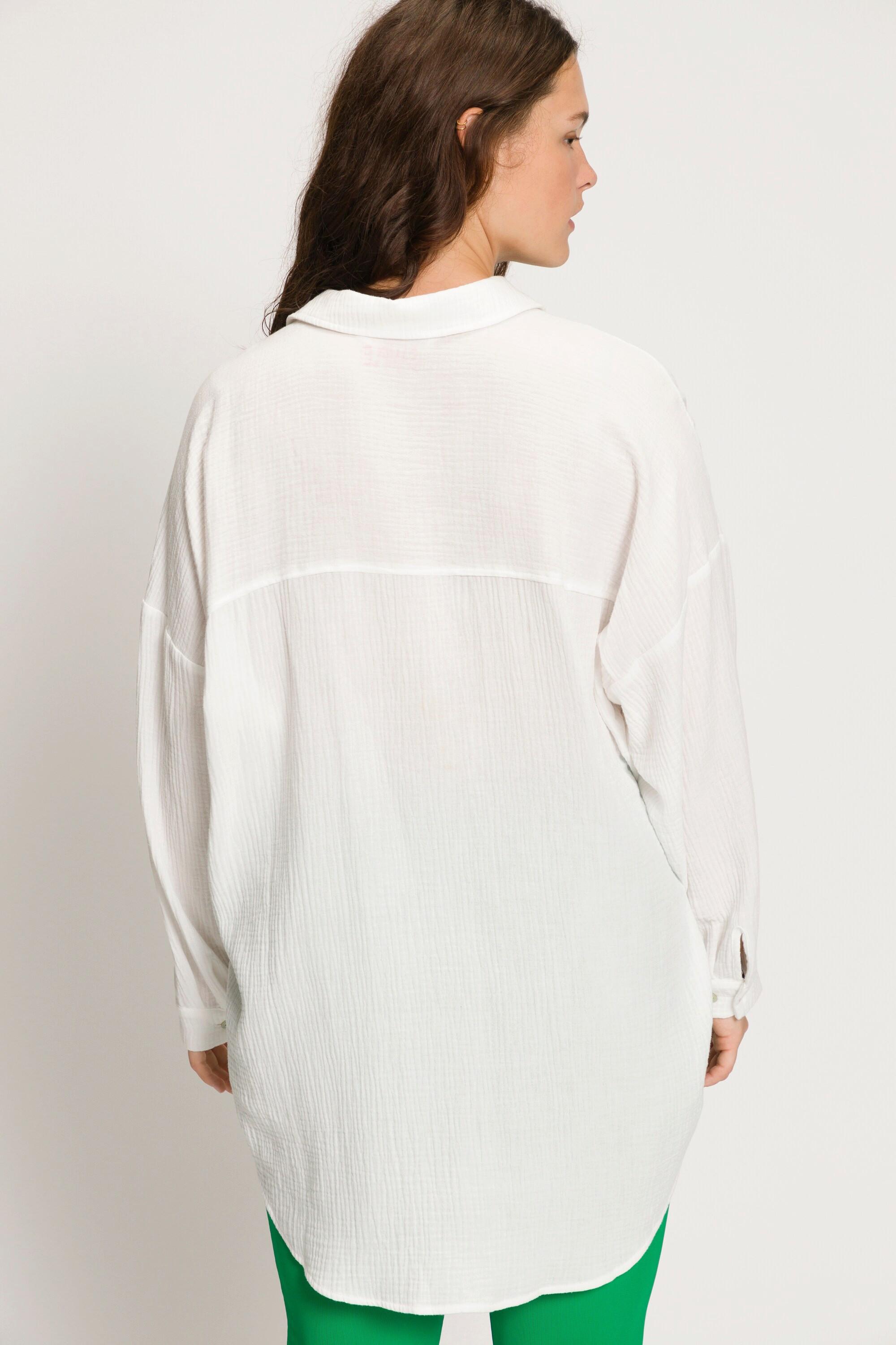 Studio Untold Chemisier en mousseline oversized à col chemise et manches longues  