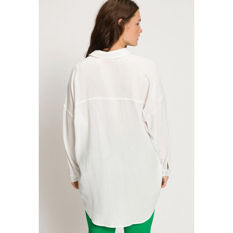 Studio Untold Blusa di mussola oversize con collo a camicia e maniche lunghe  