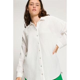 Studio Untold Chemisier en mousseline oversized à col chemise et manches longues  