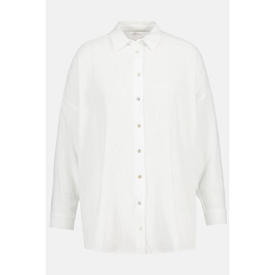 Studio Untold Blusa di mussola oversize con collo a camicia e maniche lunghe  