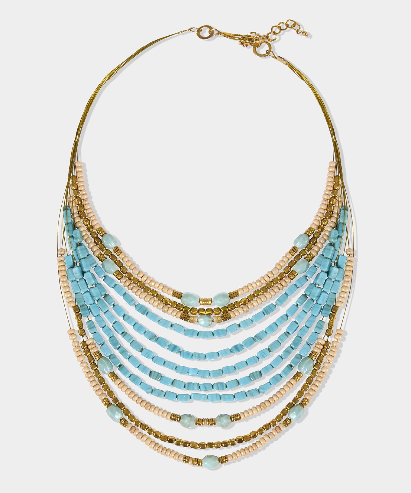 Joe Browns  Collier Superposé en Perles Turquoise 