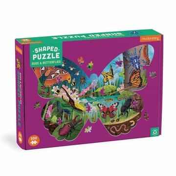 Shaped Puzzle, Bugs & Butterflies 300 pcs, Mudpuppy