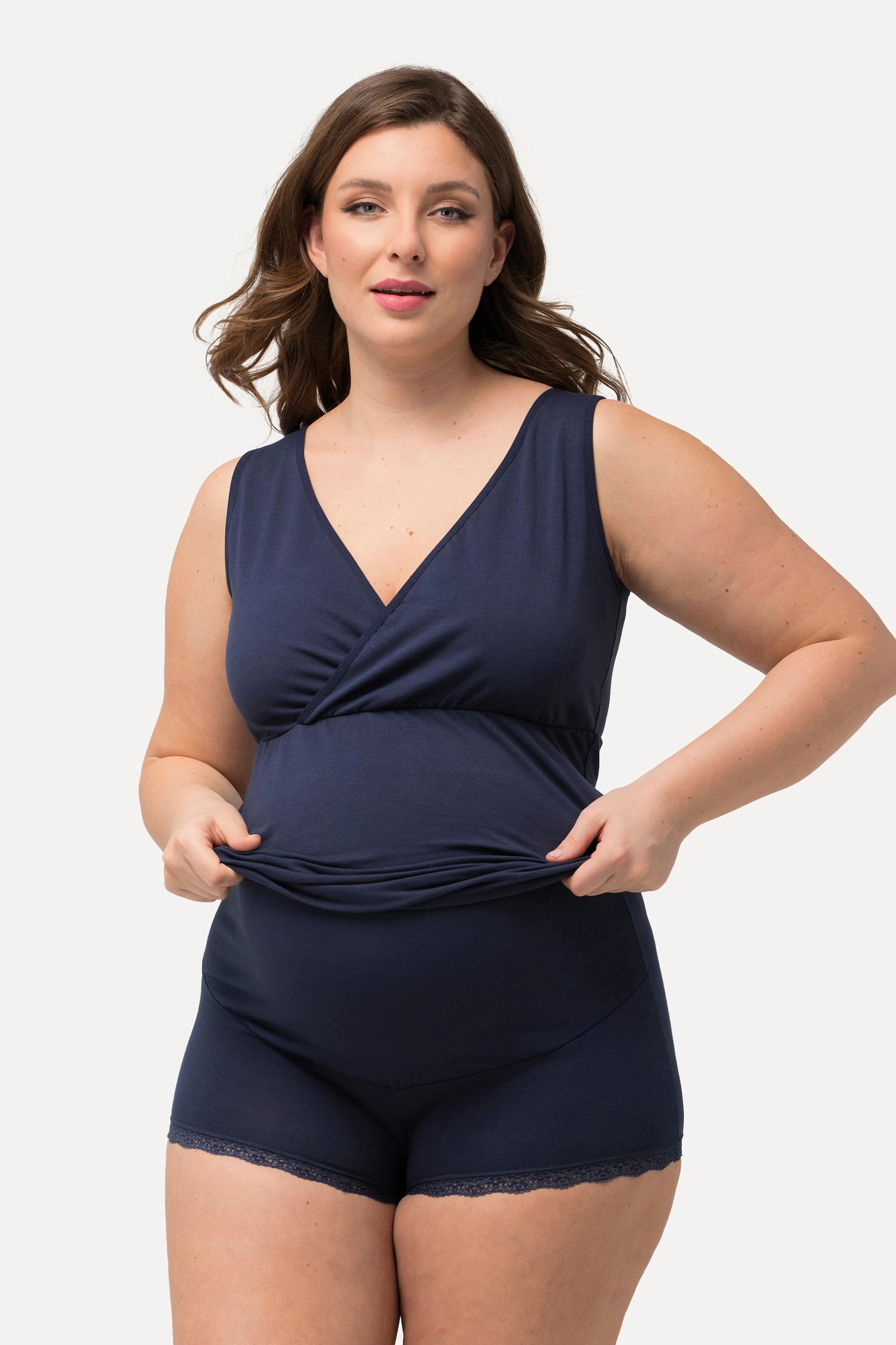 Ulla Popken Bellieva Pantaloncino Premaman Inserto Pancia Bordo Pizzo  