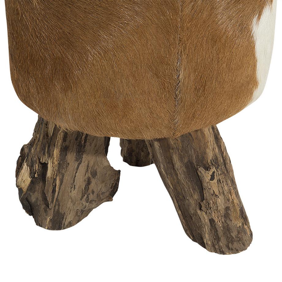 Beliani Hocker aus Ziegenfell Rustikal KENT  