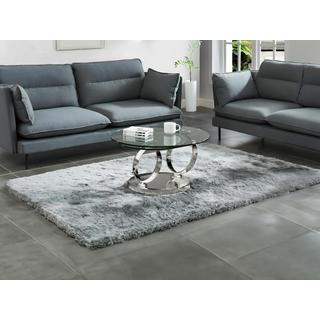 Vente-unique Couchtisch mit drehbaren Tischplatten Sicherheitsglas Metall JOLINE  