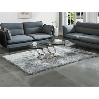 Vente-unique Couchtisch mit drehbaren Tischplatten Sicherheitsglas Metall JOLINE  