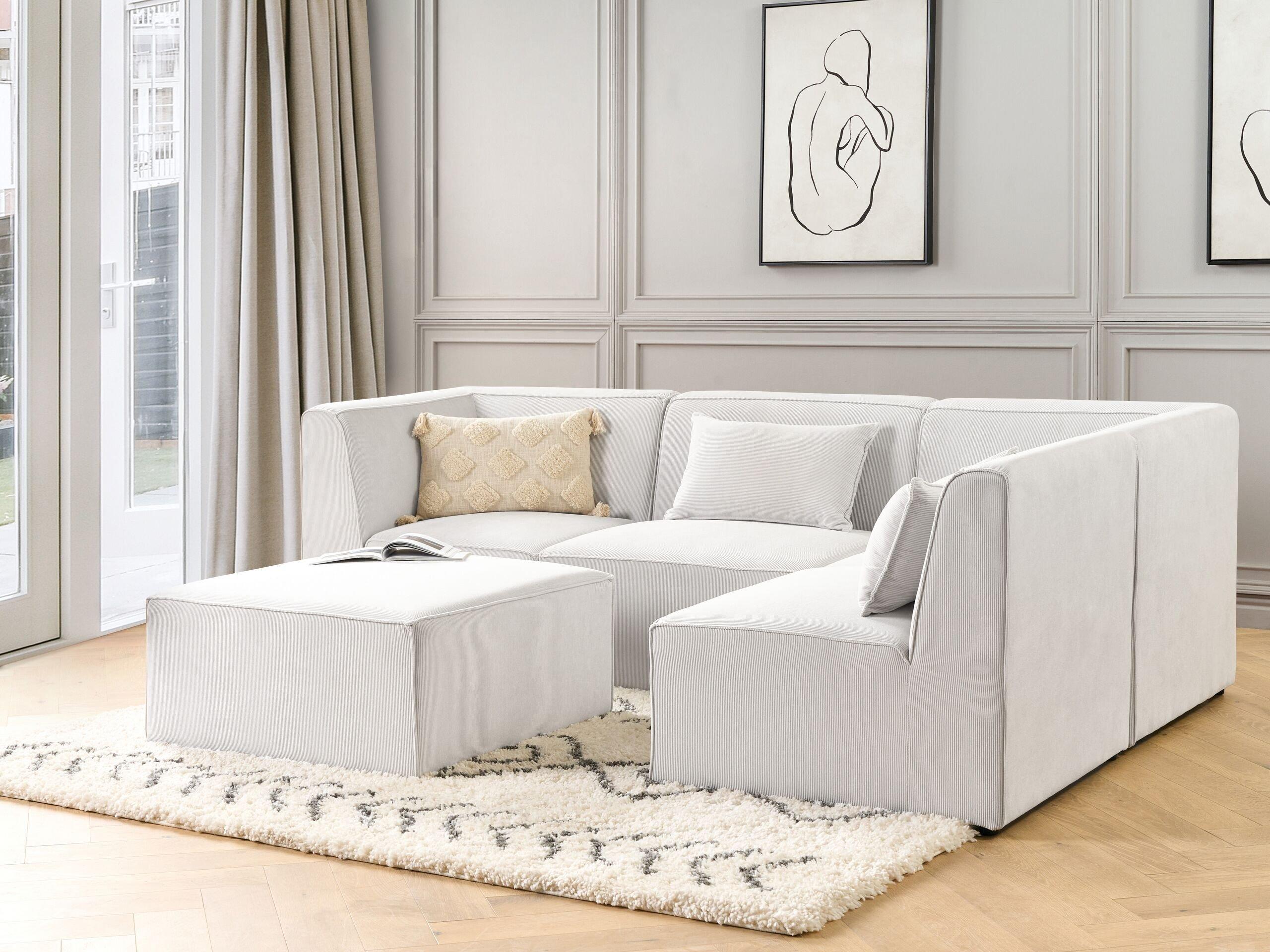 Beliani Sofa mit Ottomane aus Cord Modern LEMVIG  