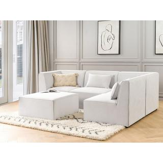 Beliani Sofa mit Ottomane aus Cord Modern LEMVIG  