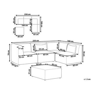 Beliani Sofa mit Ottomane aus Cord Modern LEMVIG  