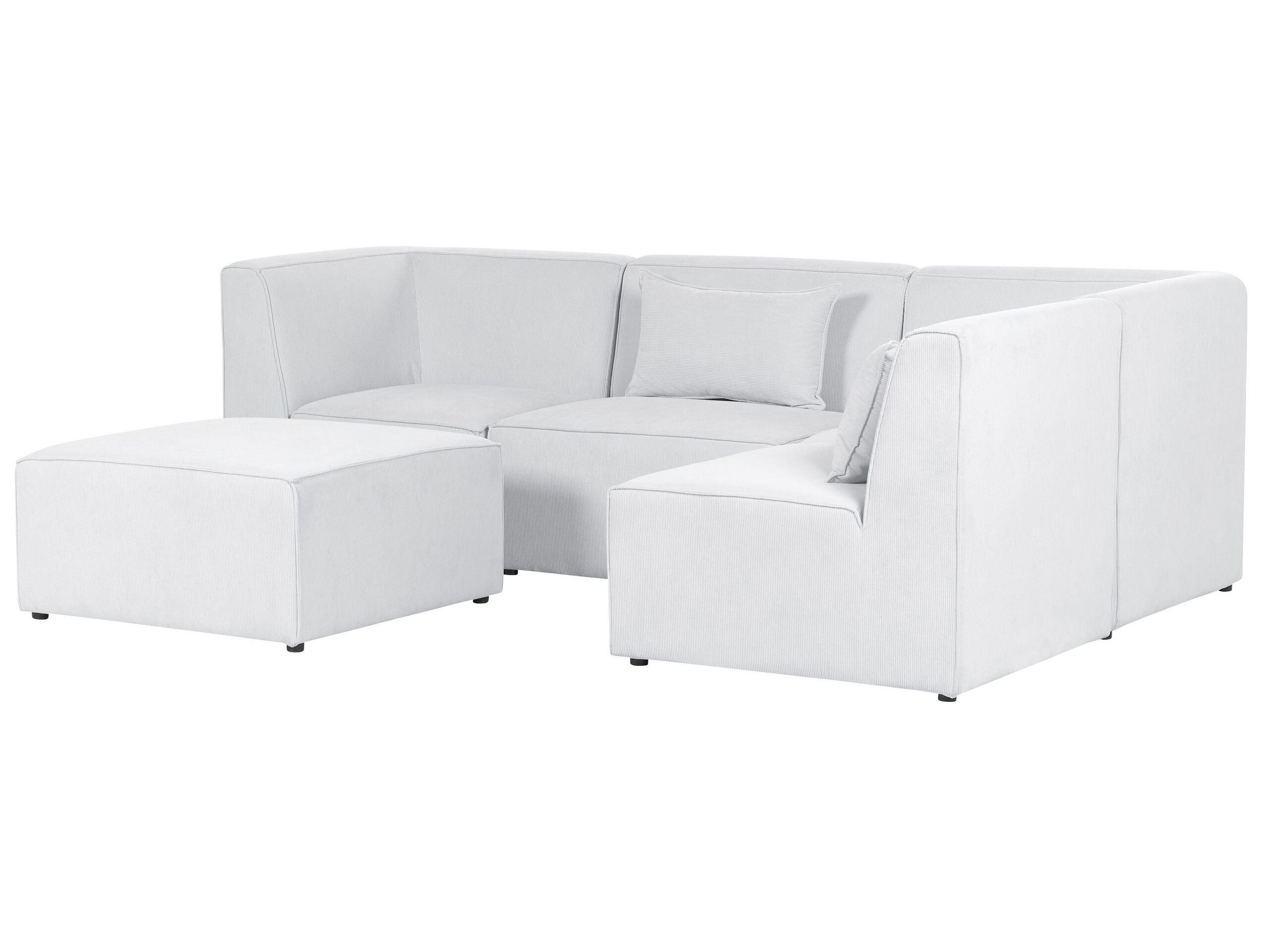 Beliani Sofa mit Ottomane aus Cord Modern LEMVIG  