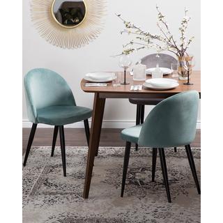 Beliani Esszimmerstuhl 2er Set aus Samtstoff Retro VISALIA  