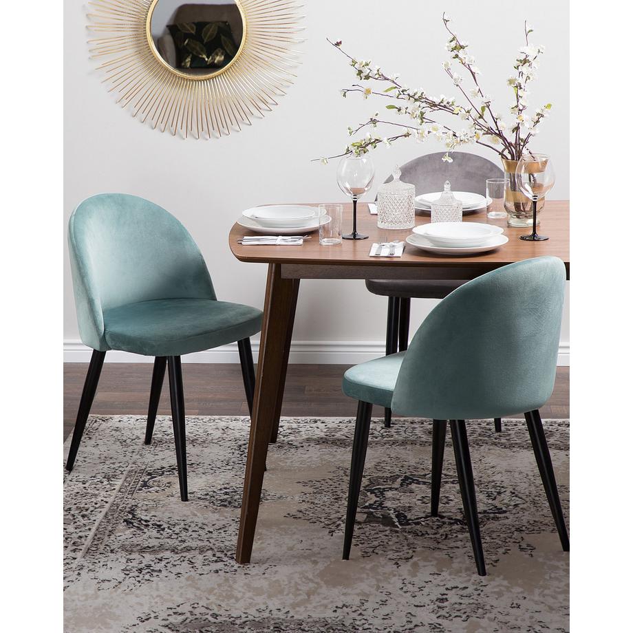 Beliani Set di 2 sedie da pranzo en Velluto Retrò VISALIA  