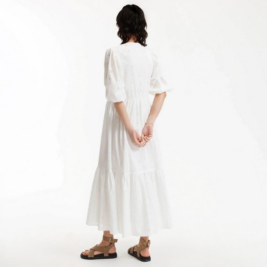 La Redoute Collections Abito lungo ricamo inglese scollo a V  
