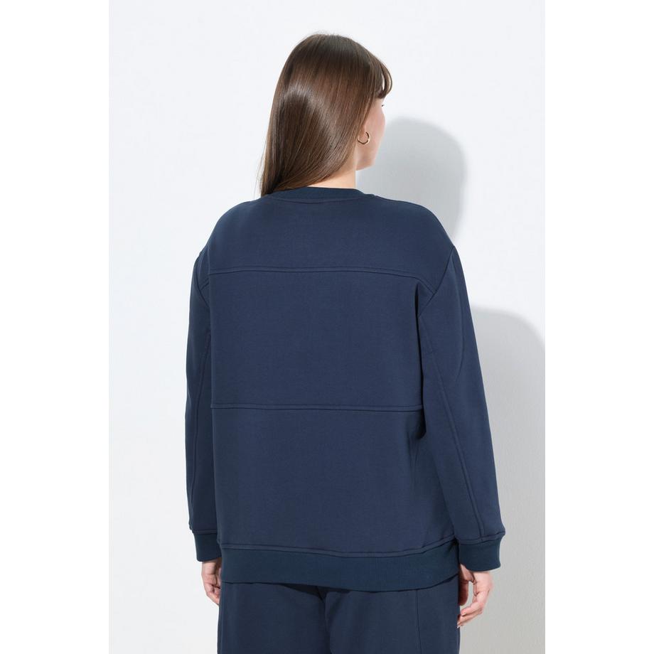 Ulla Popken Patchlook Rundhals Langarm Sweatshirt  