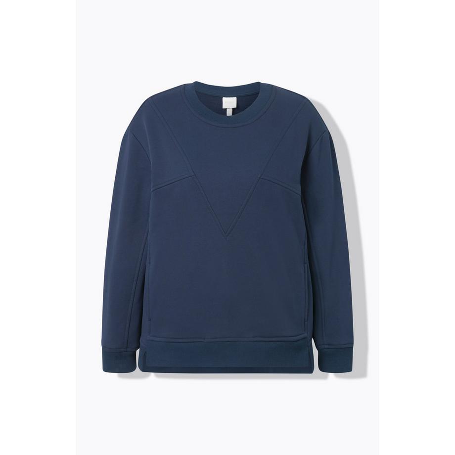 Ulla Popken Patchlook Rundhals Langarm Sweatshirt  