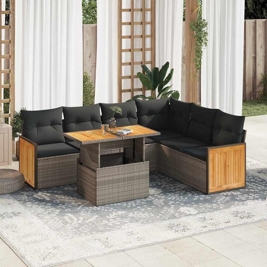 VidaXL set di divani da giardino Polirattan  