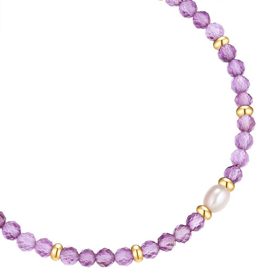 Glanzstücke München  Armband Edelstahl Amethyst Süßwasser-Zuchtperle 