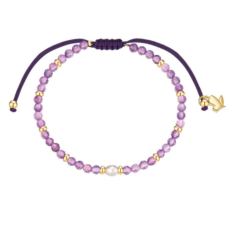 Armband Edelstahl Amethyst Süßwasser-Zuchtperle