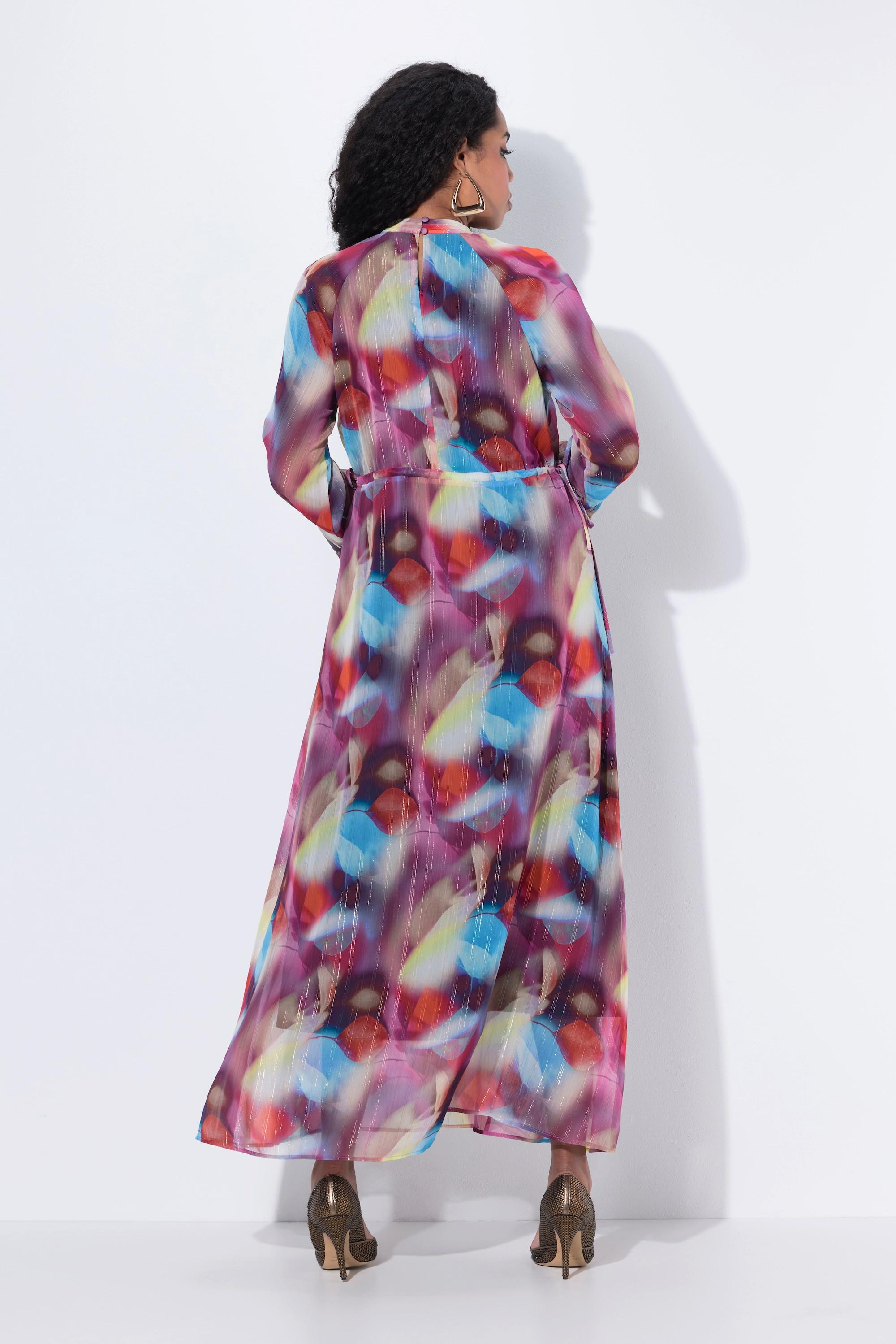 Ulla Popken Maxi Abendkleid doppellagig Langarm  