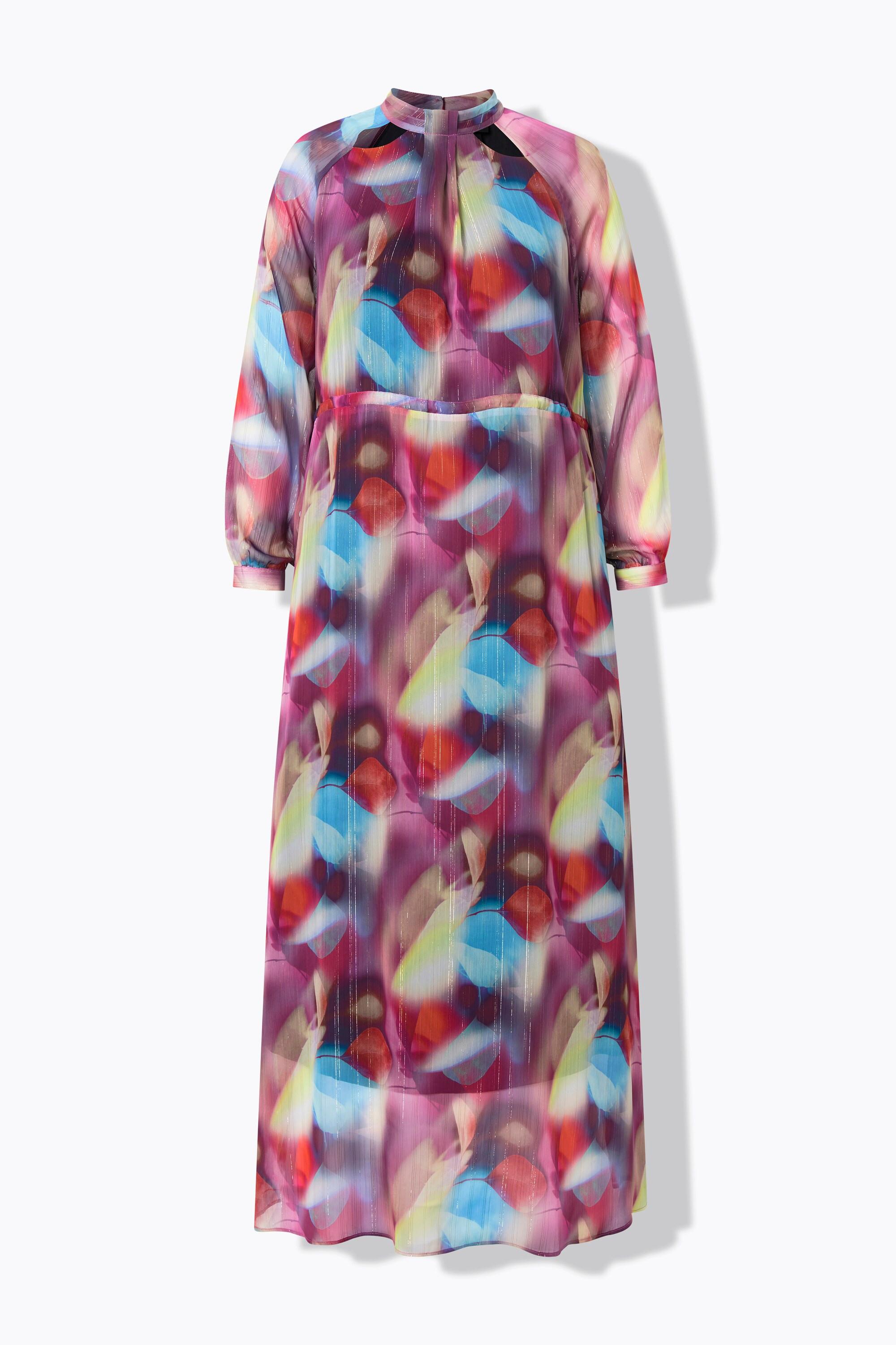 Ulla Popken Maxi Abendkleid doppellagig Langarm  