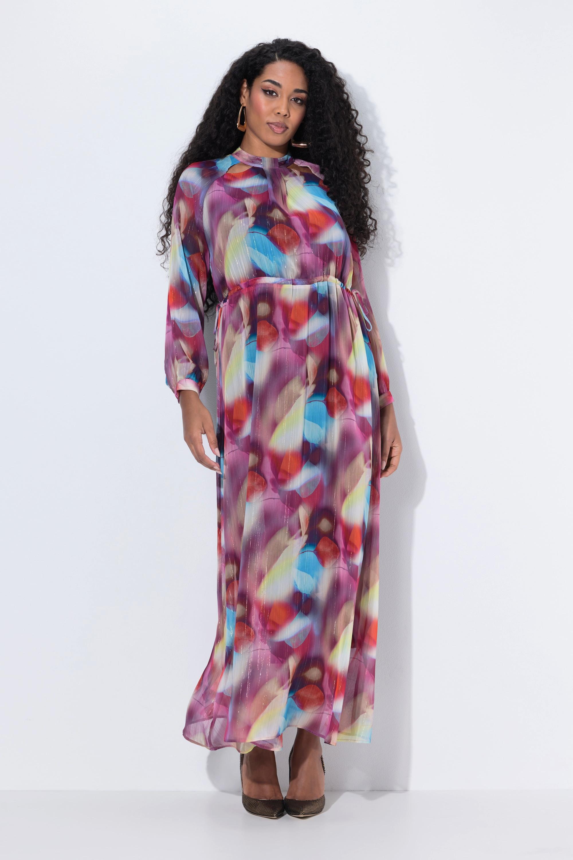 Ulla Popken Maxi Abendkleid doppellagig Langarm  