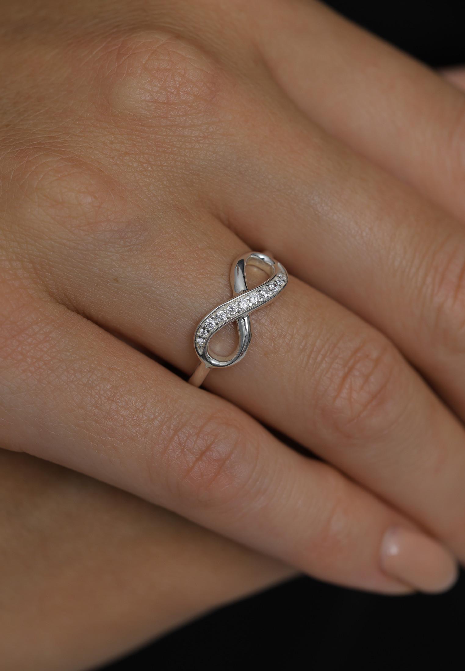 Elli  Bague Femmes Symbole Infinité Tendance Éternité Avec Cristaux De Zirconium 