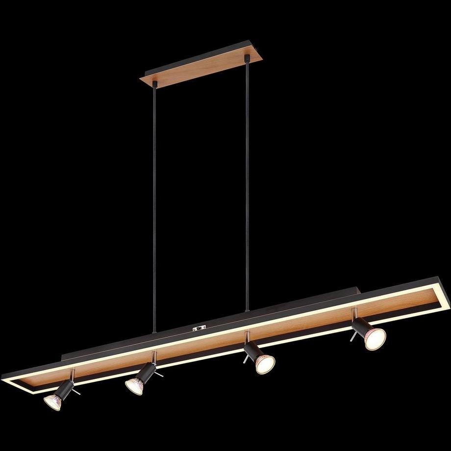 mutoni Lampe à suspension Ida métal noir mat LED  