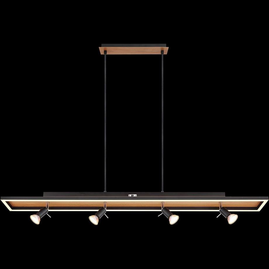 mutoni Lampe à suspension Ida métal noir mat LED  