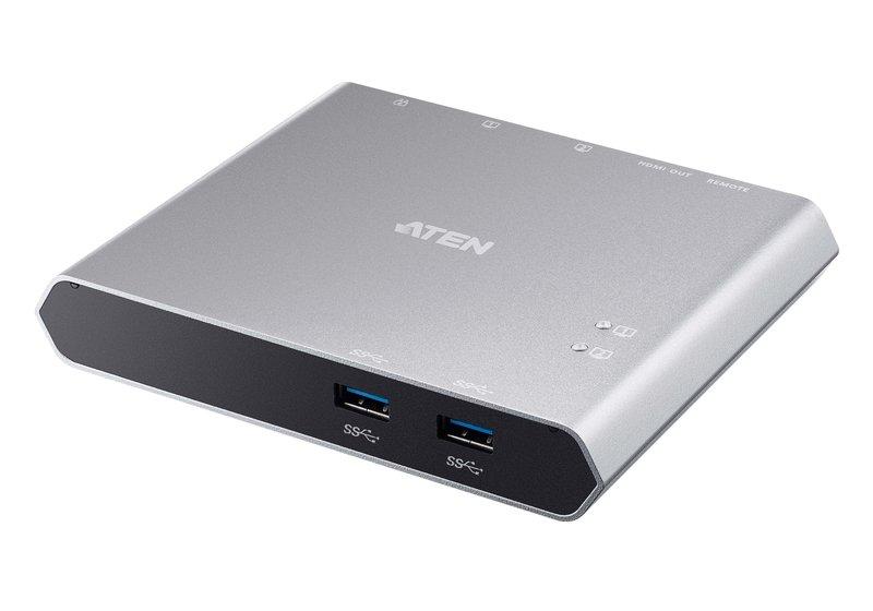 Image of ATEN 2-Port USB-C Gen 1 Dock Switch mit Stromdurchgang
