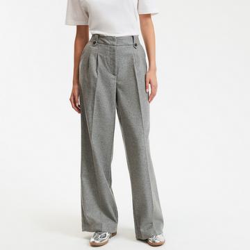 Pantalon large à plis 50% laine