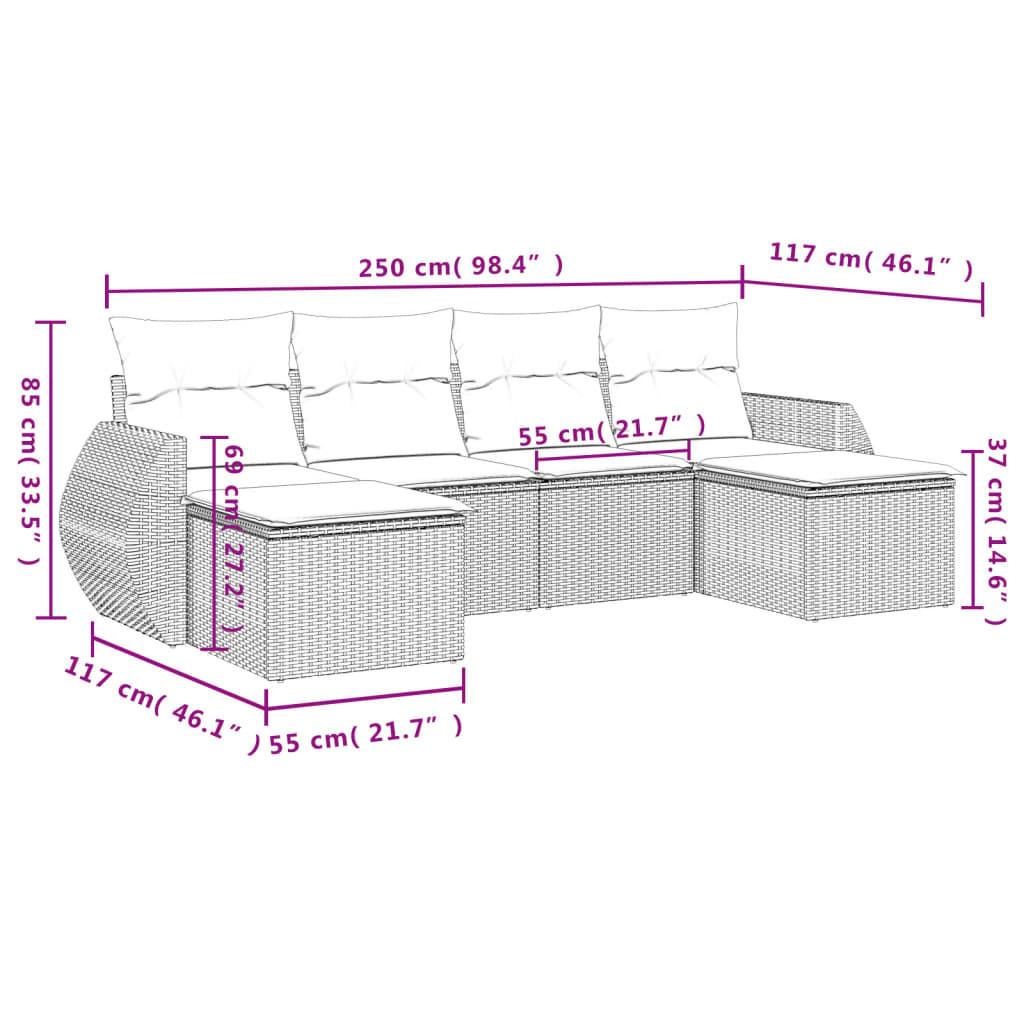 VidaXL set divano da giardino Polirattan  