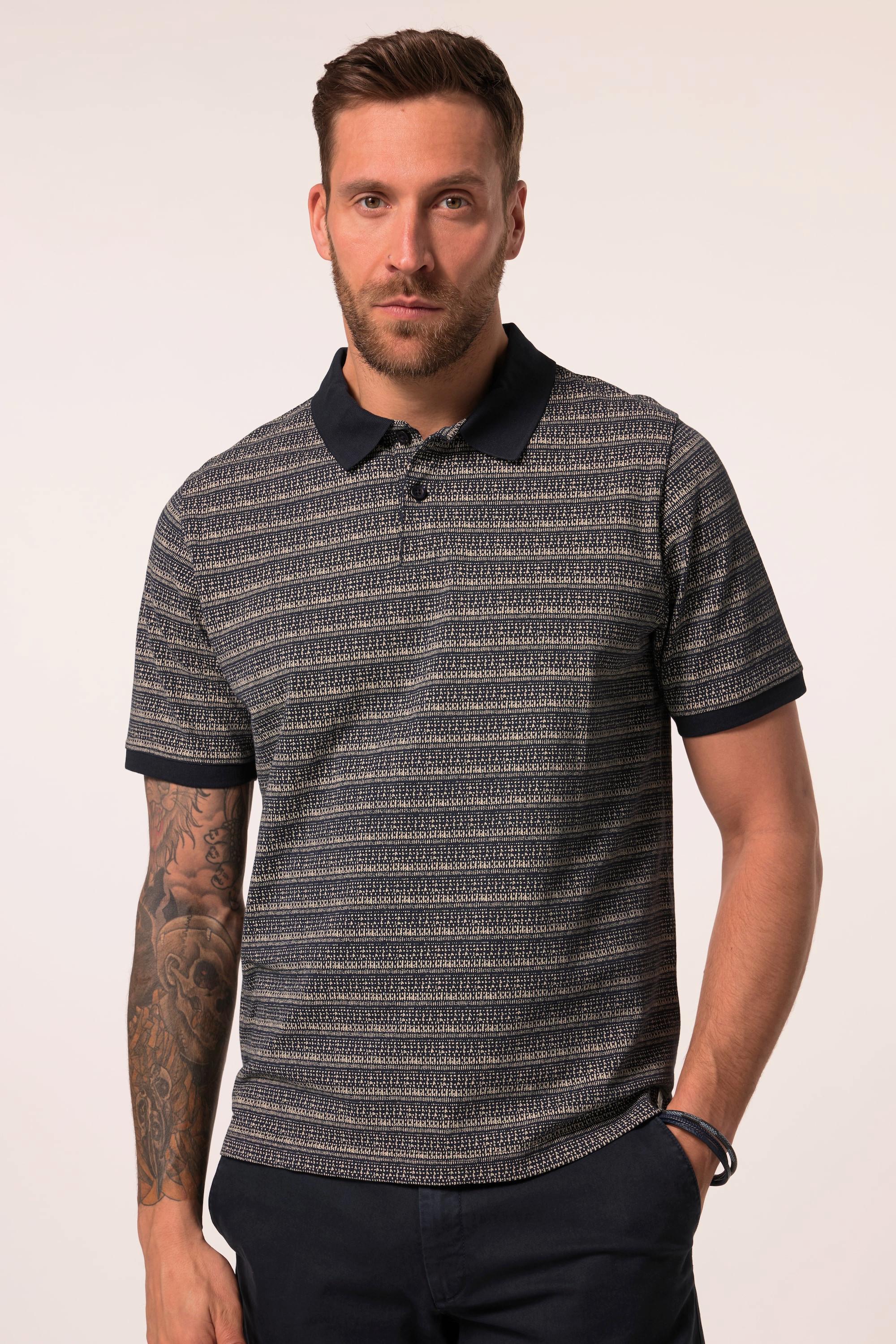 JP1880 Piqué Halbarm Alloverprint Poloshirt  
