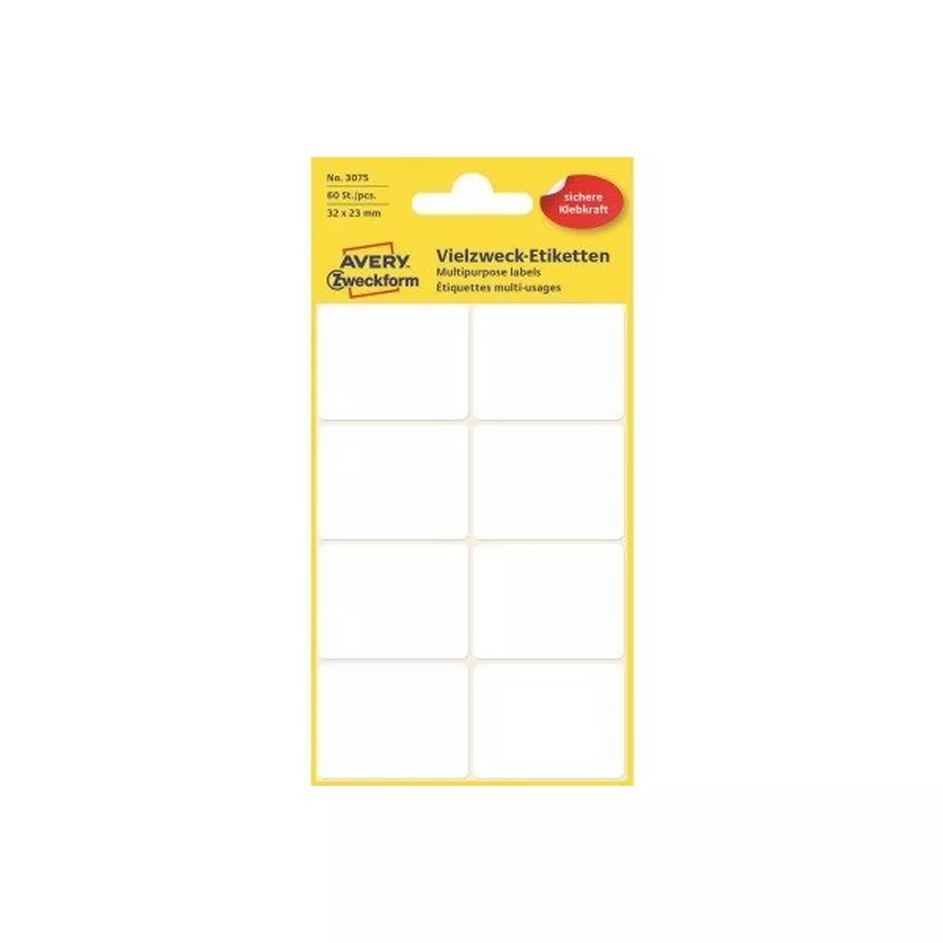 Avery-Zweckform – AVERY ZWECKFORM Etiketten 32×23mm, 60 Stück, One Size, Weiss
