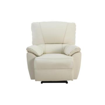 Fauteuil relax électrique en cuir MARCIS Ivoire