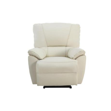 Vente-unique Fauteuil relax électrique en cuir MARCIS Ivoire  