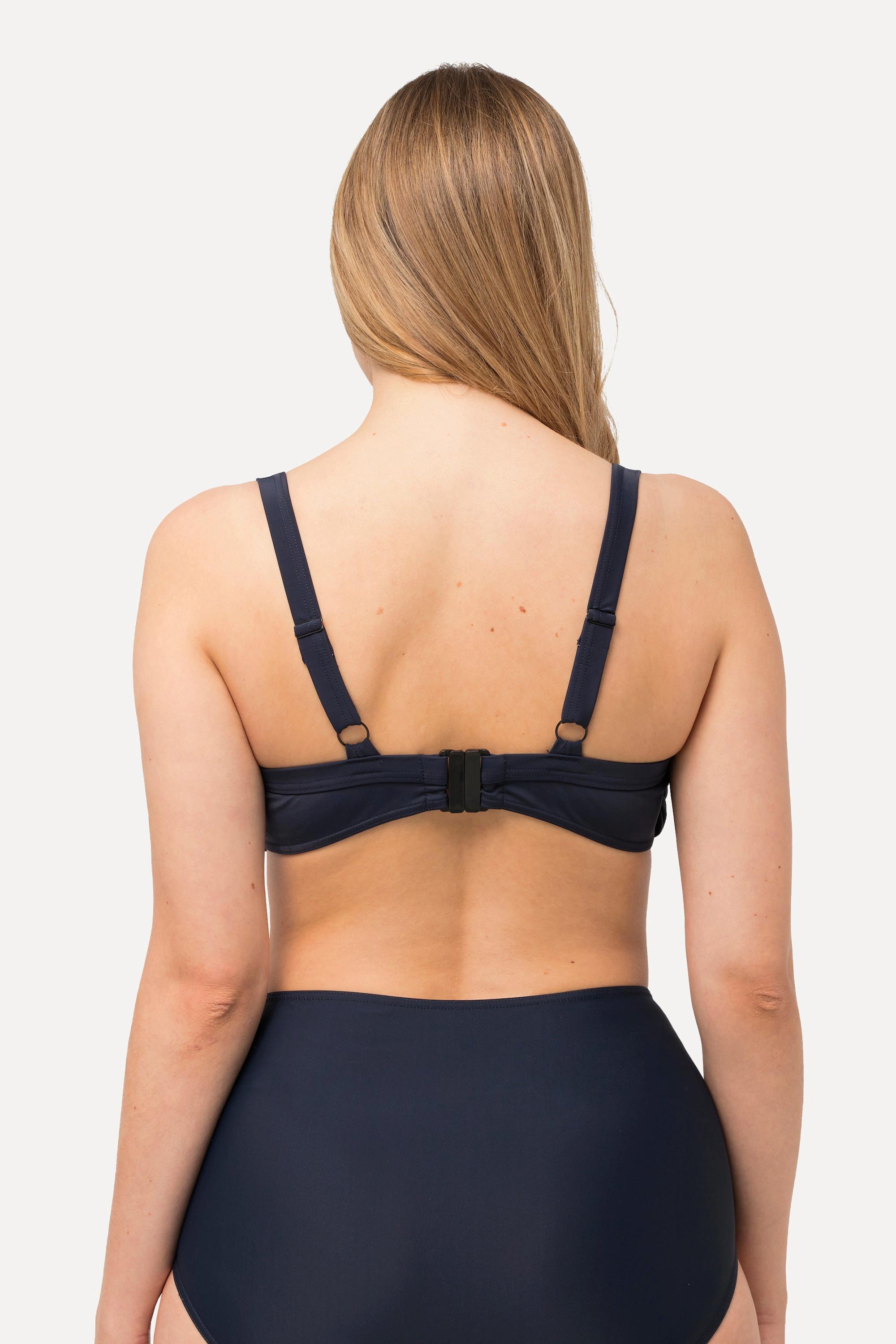 Ulla Popken Haut de bikini Drapé Bonnets souples Bretelles réglables  