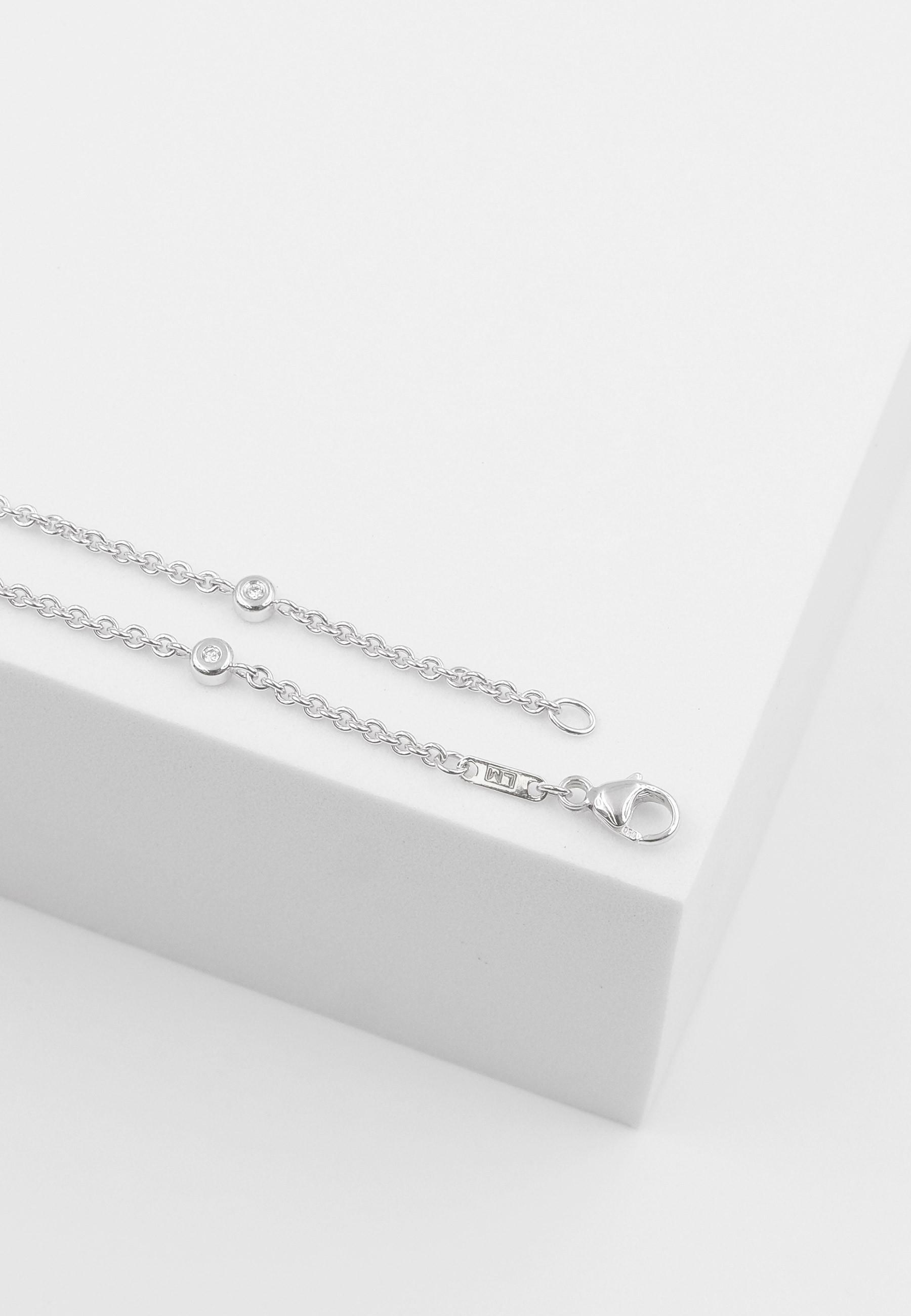 MUAU Schmuck  Bracelet Rundanker Weissgold 750 Diamant 0.078ct. 1.9mm, 19cm 