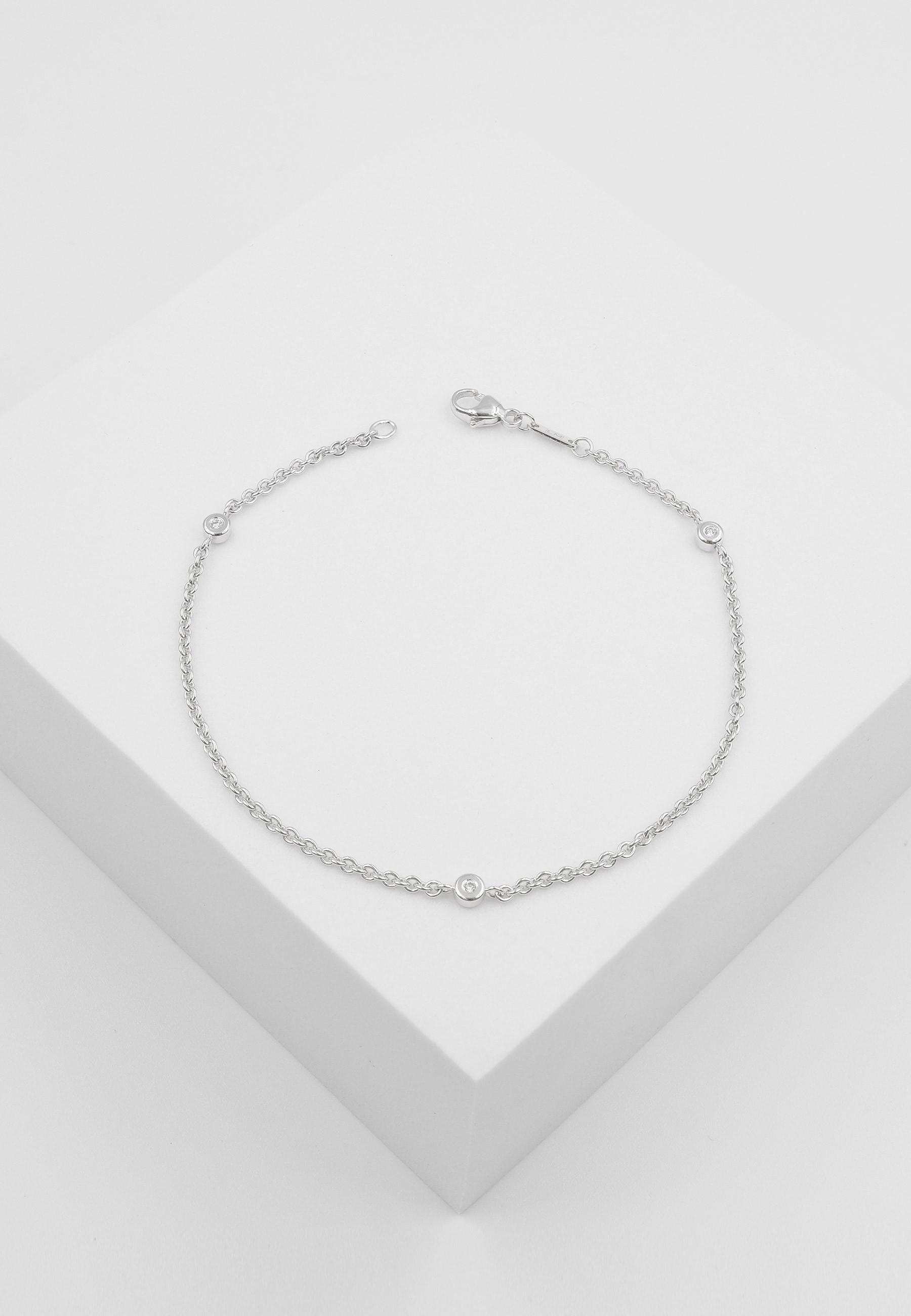 MUAU Schmuck  Bracelet Rundanker Weissgold 750 Diamant 0.078ct. 1.9mm, 19cm 