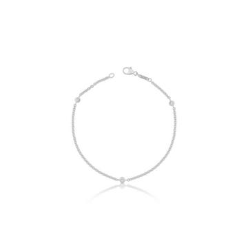 Bracelet rond d'forçat en or blanc 750, 1,9mm, 19cm