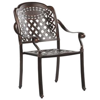 Beliani Lot de 4 chaises de jardin avec coussins en Aluminium Rétro MANFRIA  