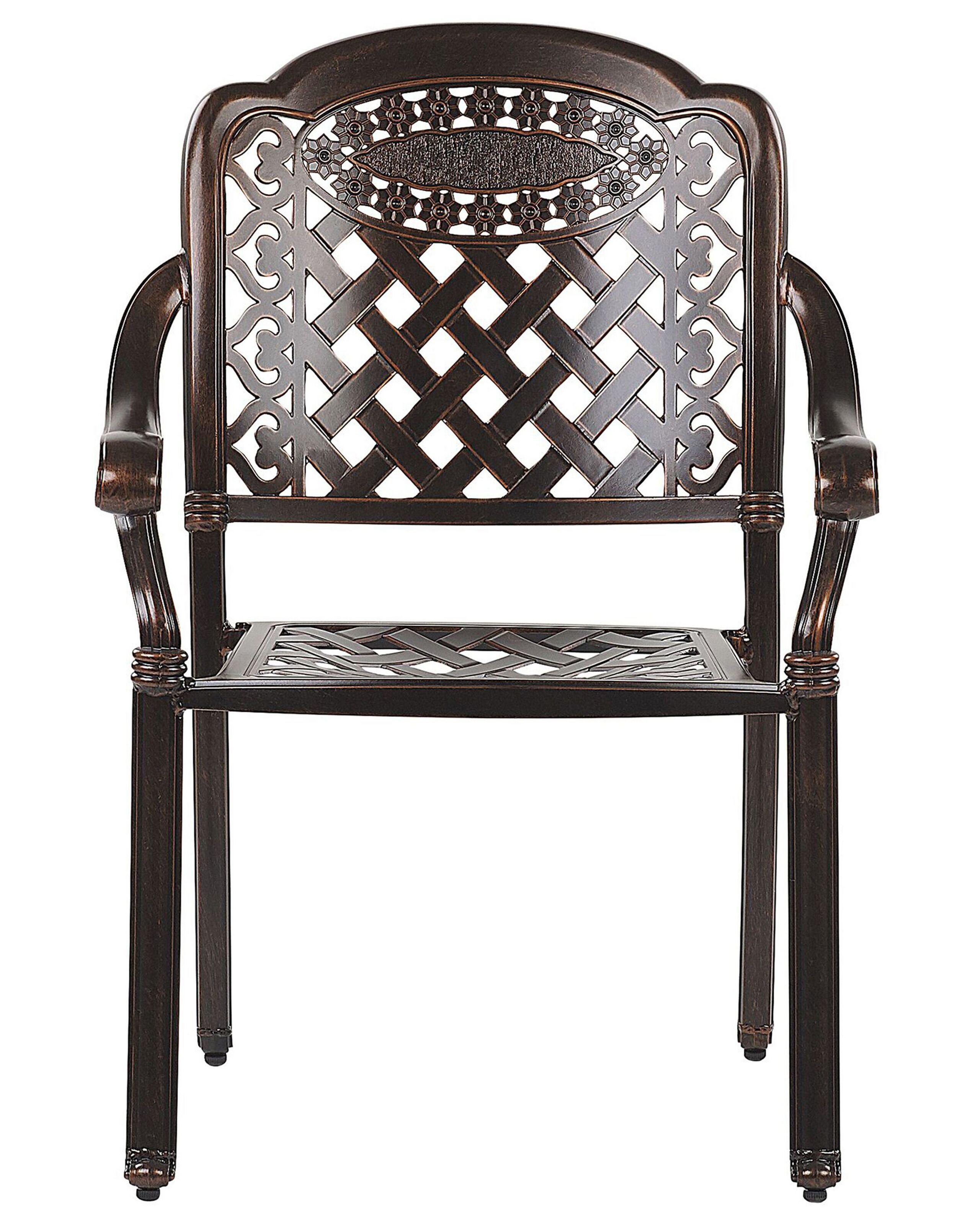 Beliani Lot de 4 chaises de jardin avec coussins en Aluminium Rétro MANFRIA  