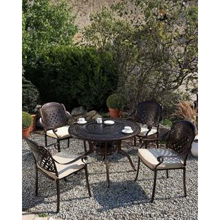 Beliani Lot de 4 chaises de jardin avec coussins en Aluminium Rétro MANFRIA  