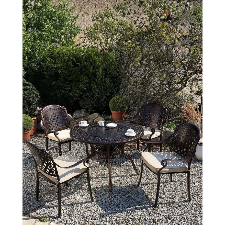 Beliani Set di 4 sedie da giardino con cuscini en Alluminio Retrò MANFRIA  