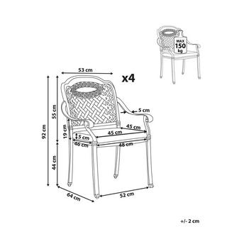 Beliani Set mit 4 Stühlen und Sitzkissen aus Aluminium Retro MANFRIA  